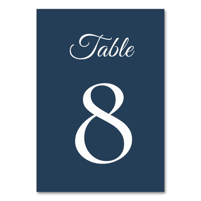 Celestial Winter Midnight Sparkle Wedding Table Number (Front)