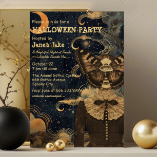 Celestial Witchy Collage Adult Halloween Party  Invitation
