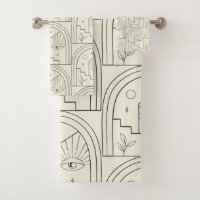 Celestial Witchy Eye Landscape Arch Line in Black