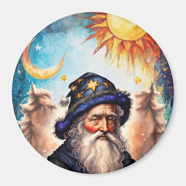 Celestial Wizard Sun and Moon Magnet (Front)