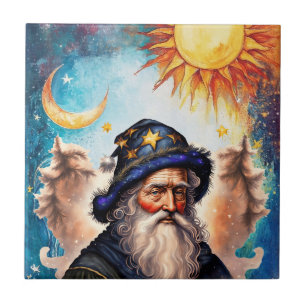 Celestial Wizard Sun and Moon Tile
