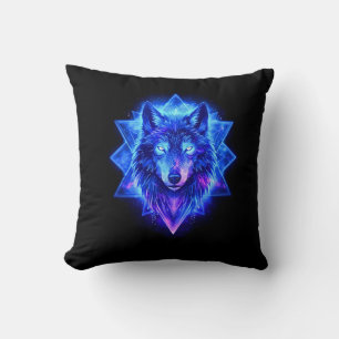 Celestial Wolf • Cosmic Energy Guardian  Pillow
