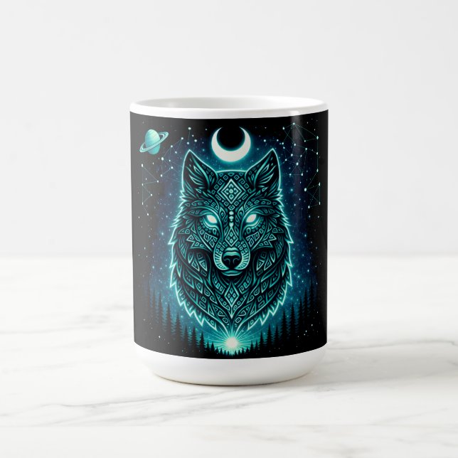 Celestial Wolf – Cosmic Howl Wildlife Galaxy Coffee Mug (Center)
