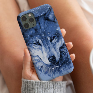 Celestial Wolf Cute Blue Girly Personalised Case-Mate iPhone 14 Case