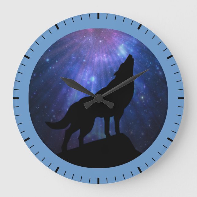 Celestial Wolf Large Clock (Front)