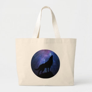 Celestial Wolf Large Tote Bag