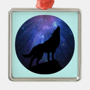 Celestial Wolf Metal Tree Decoration