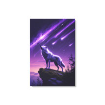 Celestial Wolf – Mystic Howl Canvas Print