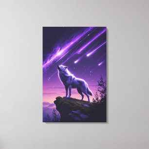 Celestial Wolf – Mystic Howl Canvas Print