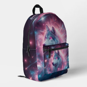 Celestial wolf personalised design2 printed backpack