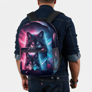 Celestial wolf Personalised Printed Backpack