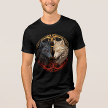 Celestial Wolves – Gold & Fire Spirit Design