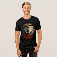 Celestial Wolves – Gold & Fire Spirit Design