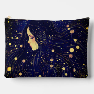 Celestial Woman Goddess Moon Stars Sky Accessory Pouch