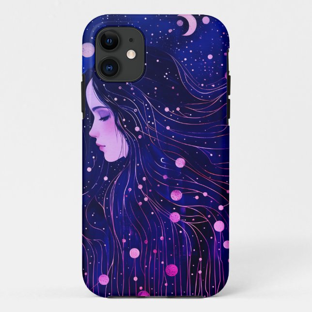 Celestial Woman Goddess Moon Stars Sky Case-Mate iPhone Case (Back)