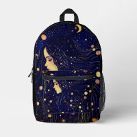 Celestial Woman Goddess Moon Stars Sky