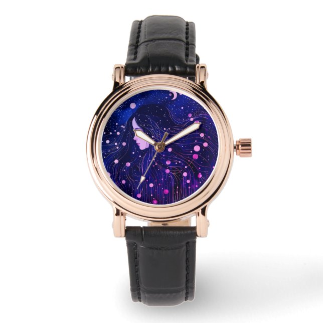 Celestial Woman Goddess Moon Stars Sky Watch (Front)