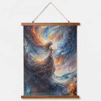 Celestial Woman in Fiery Cosmos Art