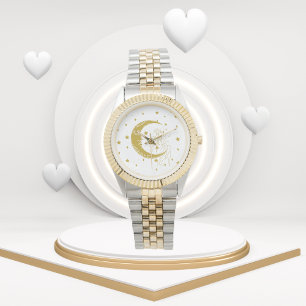 Celestial woman,moon stars,boho,elegant astronomy watch