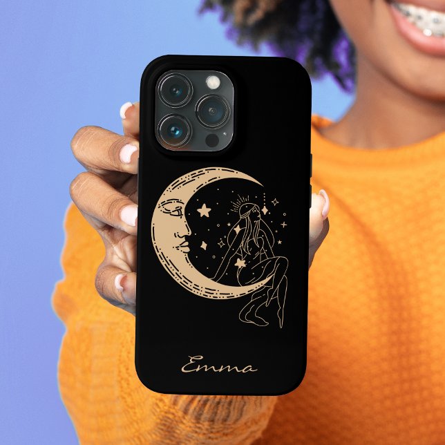 Celestial woman moon & stars,boho,elegant gold  Case-Mate iPhone case (Creator Uploaded)