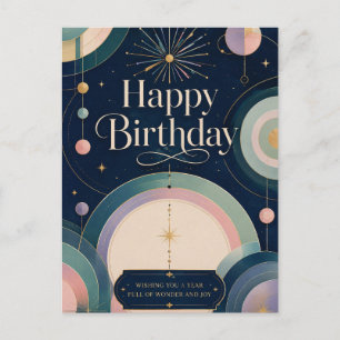 Celestial Wonder Birthday Greeting Postcard