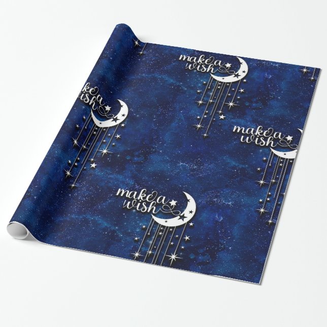Celestial Wrapping Paper, Make a Wish Wrapping  Paper (Unrolled)