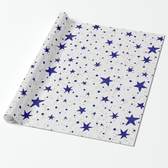 Celestial Wrapping Paper, Stars and Moons Wrapping Wrapping Paper (Unrolled)