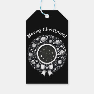 Celestial Wreath Gift Tag   Starry Holiday Charm