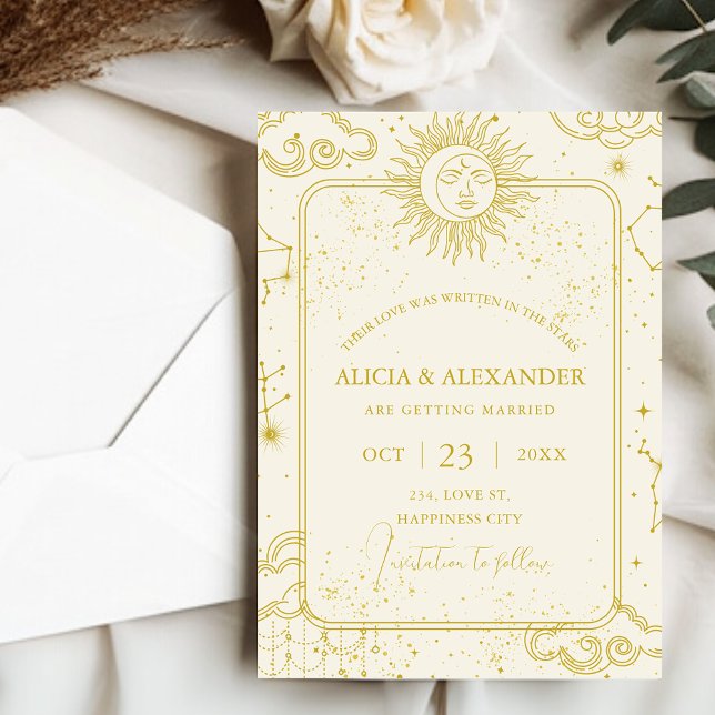 Celestial Written in the Stars Save the Date  Invitation (Celestial Written in the Stars Save the Date Invitation)