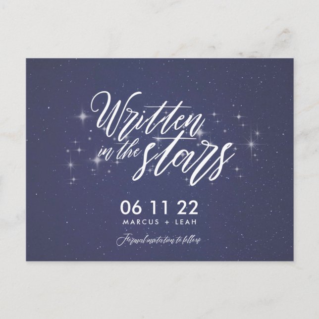 Celestial Written in the Stars Save the Date Postcard (Front)