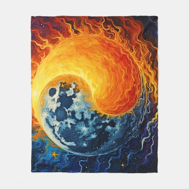 Celestial Yin Yang Art Fleece Blanket (Front)