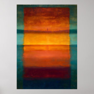 Celestial Zen Hidden Horizon Colour Field Abstract Poster