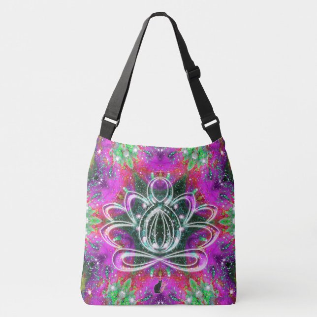 Celestial Zen Lotus Crossbody Bag (Front)