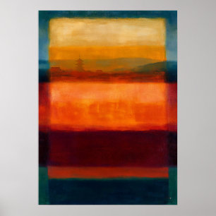 Celestial Zen Temple Horizon Colour Field Abstract Poster