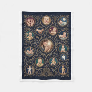 Celestial Zodiac Alchemical Circle Magic Icons Fle Fleece Blanket