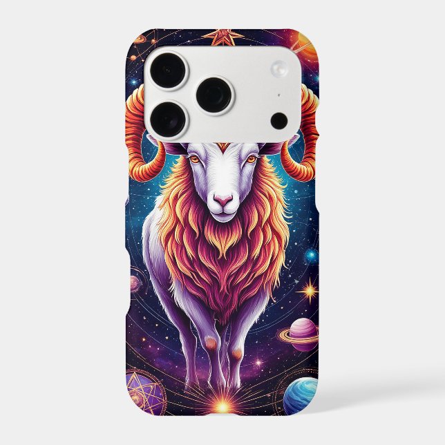 Celestial Zodiac Art Featuring a Cosmic Aries (Back)