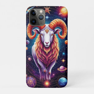 Celestial Zodiac Art Featuring a Cosmic Aries iPhone 11 Pro Case