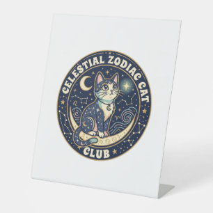 Celestial Zodiac Cat Cute Cat T-Shirt Design - Cel Pedestal Sign