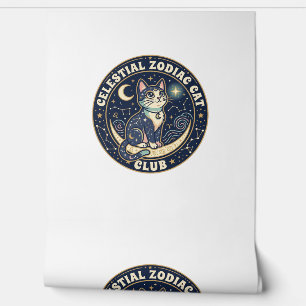Celestial Zodiac Cat Cute Cat T-Shirt Design - Cel Wallpaper