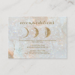Celestial Zodiac Moon Blue Gold Wedding Details Enclosure Card