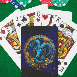 Celestial Zodiac Sea Goat Symbol Fantasy Capricorn Playing Cards