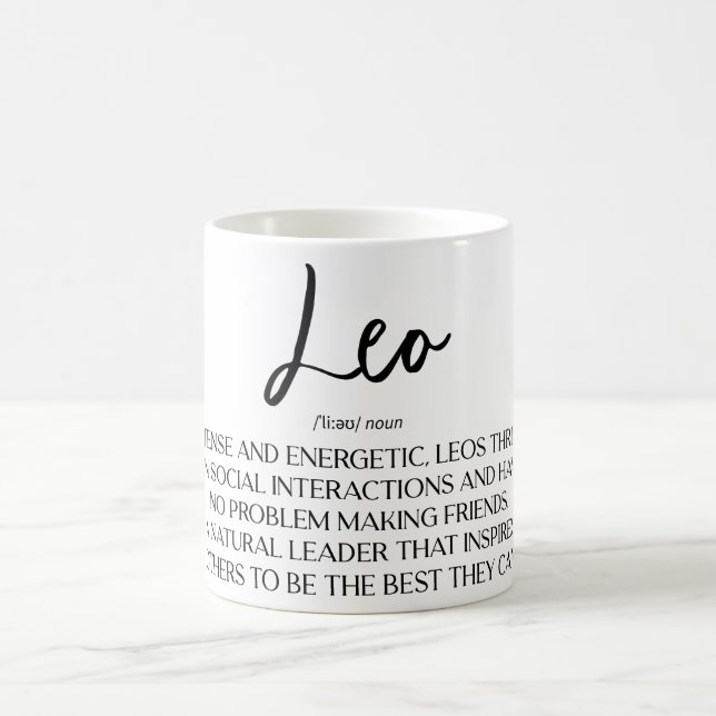 Celestial Zodiac Sign Mug/Leo Definition Coffee Mug (Center)