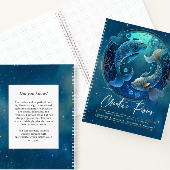 Celestial Zodiac Symbol Fantasy Pisces Birthday Notebook (Creator Uploaded)
