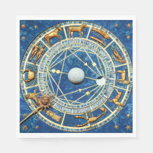 Celestial Zodiac Wheel Horoscope Astrology Signs Napkin
