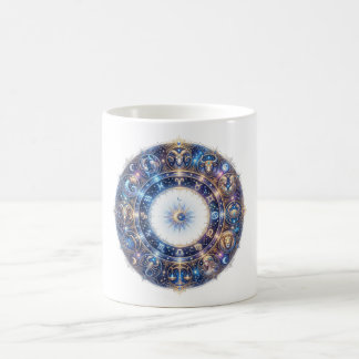 Celestial Zodiac Wheel with 12 Astrology Signs Coffee Mug