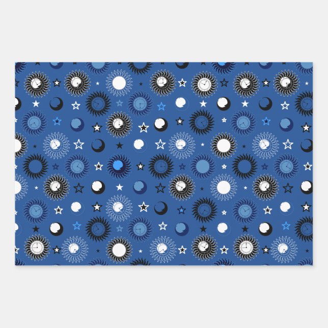 Celestrial Clockwork Wrapping Paper (Front)