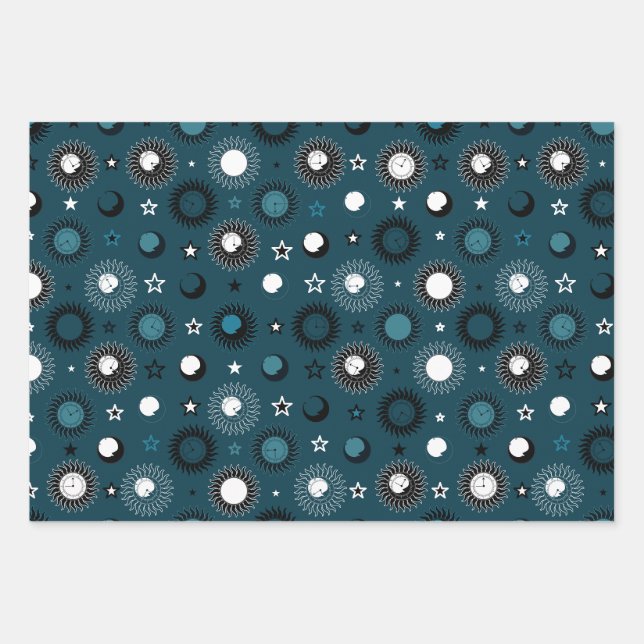 Celestrial Clockwork Wrapping Paper (Front)
