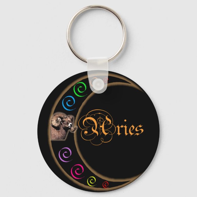 Celestrial Moon Aries Key Ring (Front)