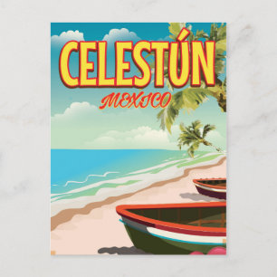 Celestún Mexico travel poster Postcard