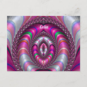 CELIA ~  PINK 3D Fractal Design ~ Postcard